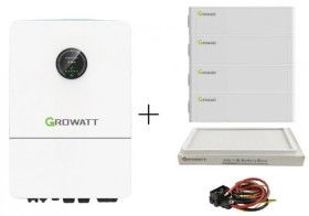 GROWATT Zestaw: Falownik hybrydowy WIT-15K-X-HU 3-fazowy + Bateria 20kWh + podstawa + kable