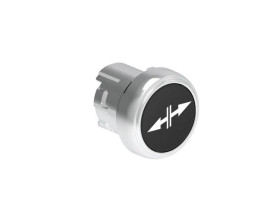 Metalowy przycisk fi22mm kryty samoczynny powrót z symbolem STRZAŁKI NA ZEWNĄTRZ Czarny LPSB1502