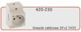 Gniazdo serwisowe 2P+Z 230V na szynę TH35 420-230