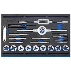 Draper Expert 63520 Combi Tap &amp; Die Set - Metric &amp; BSP EVA Foam Insert Tray 22Pc