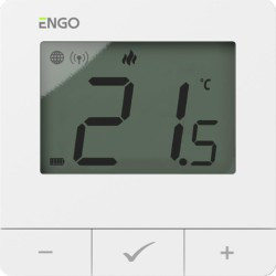 ENGO Controls E25-BATW - Regulator temperatury, bateryjny, biały, ZigBee/868MHz, natynkowy
