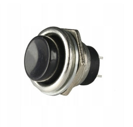 16mm 2-pin 2A Momentary NO Monostable OFF-(ON) Button Switch Talvico, Black