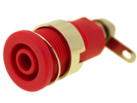 Gniazdo banan 4mm czerwone na panel