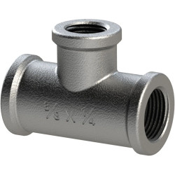 T connector, 25 bar, malleable cast iron, hot-dip galvanized, for pipe systems, 112973