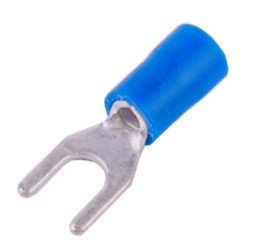 Końcówka widełkowa izolowana M4 niebieska 100szt SGE