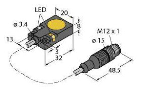 Turck Czujnik indukcyjny podtynkowy PNP, Zamykający BI5U-Q08-AP6X2-1XOR-RS4