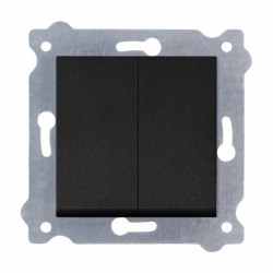 Przycisk podwójny jednokierunkowy Czarny Metalik 220/14E EXEN