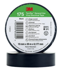 Taśma izolacyjna 19mm x 20m PVC Temflex 175 czarna 7100237741 /100szt./