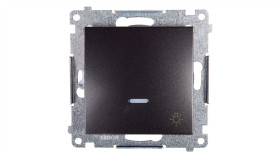 Simon 54 Przycisk /Światło/ Z Podświetleniem, Szybkozłącza, Antracyt Ds1l.01/48