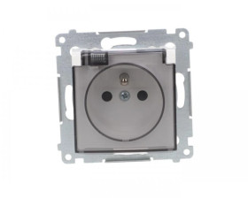 Simon 54 Gniazdo bryzgoszczelne z/u IP44 z klapką transparentną białe DGZ1BUZ.01/11A