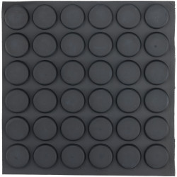 R-TECH 310036 Flat Round Rubber Feet 19.8 x 18.0 x 5.0 - Black - Sheet Of 36