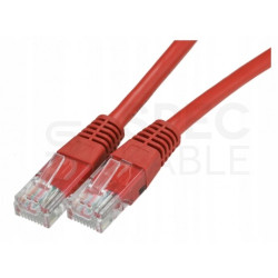 Patchcord UTP kat.6 kabel sieciowy LAN 2x RJ45 linka czerwony 0,25m securityNET