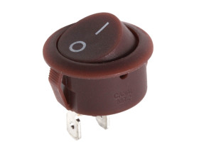 Przełącznik klawiszowy 2 pozycje 2 pin okrągły brązowy R5-01 10A 250V