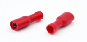 Konektor izolowany żeński czerwony 4,8x0,8mm