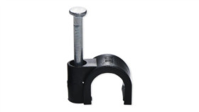 Uchwyt Kablowy Okrągły Z Gwoździem Flop 7Mm Czarny 100 Sztuk