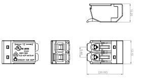 50 szt. Szybkozłączka instalacyjna 2x0.2-4.0 mm² VDE UL 450V 32A DGN DG221-5.6-02P-50