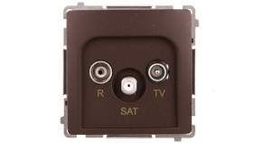 Simon Basic Gniazdo Antenowe Rtv/Sat Przelotowe Czekoladowy Bmzar-Sat10/P.01/47