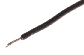 Przewód montażowy 0,52 mm² Czarny Alpha Wire PVC 20 AWG 600 V dł. 30m 10/0,25 mm +105°C Lista UL