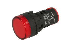 Kontrolka; FL1P-22NA- 1_ARXX024V; 22mm; podświetlenie LED 24V; czerwony; śrubowe; czarny; IP67; 38mm; FILN; RoHS