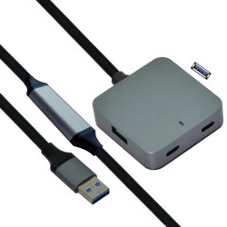 VALUE Hub USB 3.2 Gen 1, 4 porty (2x USB-A + 2x USB-C), z kablem przedłużającym, czarny, 10 m