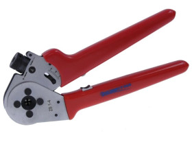 Zaciskarka z matrycą czterotrzpieniową do zagniatania styków wtykowych okrągłych / 0,14 - 6 mm² /