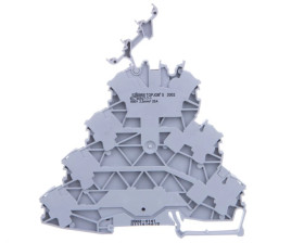 Złączka 4-piętrowa 2,5mm2 L/L szara TOPJOBS 2002-4141 /25szt./