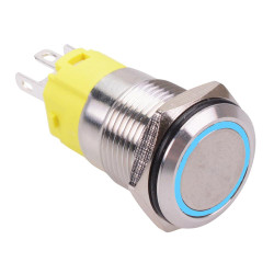 Blue LED On-(On) Momentary 16mm Vandal Resistant Push Button Switch SPDT