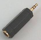 Przejście JACK wtyk 3.5mm - gniazdo 6.3mm stereo złocone