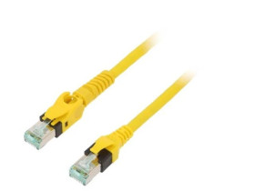 Patch cord S/FTP 6a linka Cu PUR żółty 20m 27AWG Żyły: 8 09488447745200