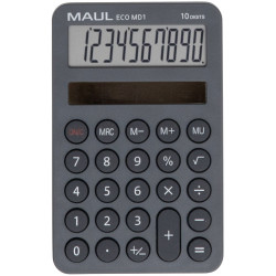 Maul 7275084 Eco Md 1 Pocket Calculator Grey 10 Digit Solar 76X120X13 mm