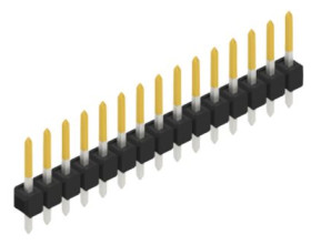 Pin header, 15 pole, pitch 2.54 mm, straight, black, 10048186
