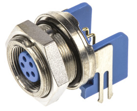 Złącze wielostykowe przemysłowe 5-pinowe Subminiaturowe, panelowe Gniazdo TE Connectivity