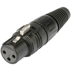 Hicon HI-X3FT XLR Connector Socket Straight 3-Pin Black 1 pc