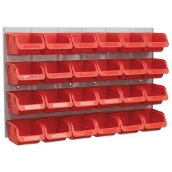 Sealey TPS130 Bin &amp; Panel Combination 24 Bins - Red