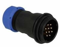 SPP2911-10WZ Wtyk 10 pin na kabel (13-16mm) okrągły, zakręcany, wodoodporny - gwint zewnętrzny (25A)