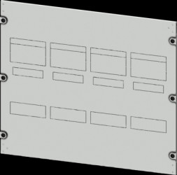 Aperture, rectangular, sheet steel, (W x H x D) 800 x 600 x 10 mm, light gray, 8PQ2060-8BA07