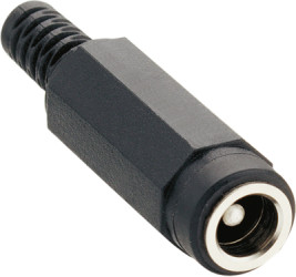 DC jack, pin Ø 2.35 mm, hole Ø 5.7 mm, black, NEK/J 250