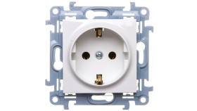 Simon 10 Gniazdo Pojedyncze Schuko Białe 16A 250V Ip20 Cgsz1.01/11