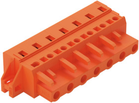 Socket header, 7 pole, pitch 7.62 mm, angled, orange, 231-707/031-000