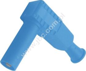 1067-BL Wtyk bezpieczny (tuleja stałą). 4mm kątowy, przyłącze przykręcane, 20A, 1000V=/~, kat.III, niebieski, ELECTRO-PJP, 1067B