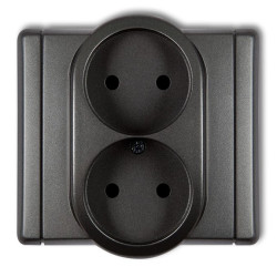 FLEXI Gniazdo podwójne b/u grafitowy 11FGP-2p