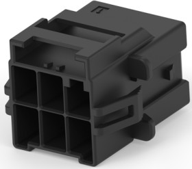 Connector, 6 pole, pitch 6 mm, straight, black, 1-2232264-1