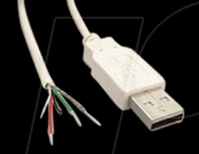 10080110 USB 2.0 A connector - free ends, 1.8 m, ws