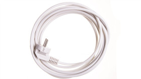 Przewód Przyłączeniowy W-2 3X1,0 Mm2 Biały Z Wtyczką Kątową 5M 51.929