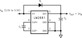 20-mA switched capacitor voltage doubler