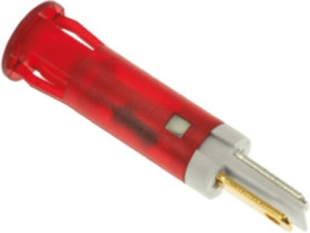 Signal light, 24 V (DC), red, 0.1 cd, Mounting Ø 8 mm, LED number: 1, QS81XXR24