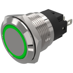 EAO 82-5551.0134 19mm Indicator Alu flush/flush Solder Ring Green 24 V AC/DC