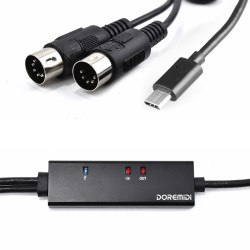 Adapter konwerter USB MIDI DOREMIDI interfejs kabel IN-OUT MIDI