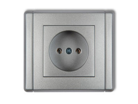 FLEXI Gniazdo pojedyncze bez uziemienia (bez przesłon torów prądowych) srebrny metalik 7FGP-1 KARLIK