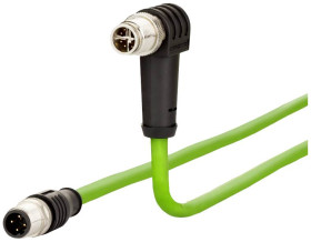 kabel LAN Metz Connect 142M2X1B020, 1 szt., M12, CAT 6a, S/FTP, 2.00 m, zielony